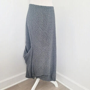 IC By Connie K Lagenlook Grey Abstract Long Maxi Midi Avant Garde Skirt M